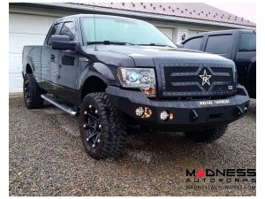 Ford F-150 Stealth Front Winch Bumper - Smittybilt XRC - Raw Steel WARN M12000